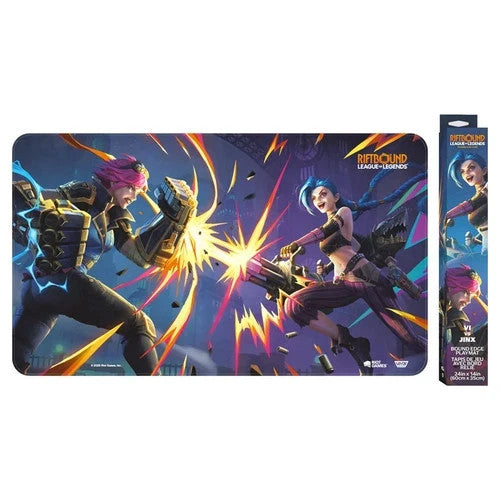 RIFTBOUND: LEAGUE OF LEGENDS TCG VENDETTA  VI VS JINX PLAYMAT