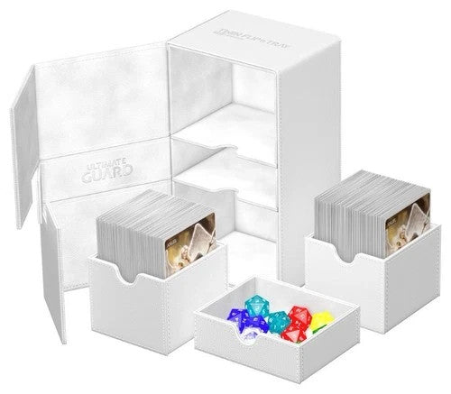 Brand New Ultimate Guard Twin Flip n Tray 200 White Xenoskin Deck Case