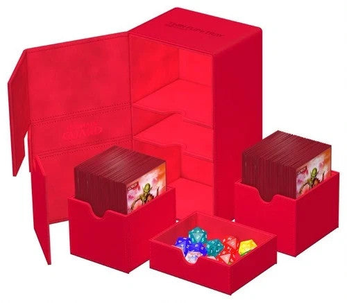 Brand New Ultimate Guard Twin Flip n Tray 200 Red Xenoskin Deck Case